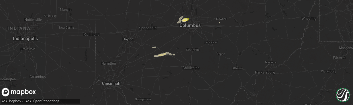 Hail map in New Holland, OH on September 6, 2024