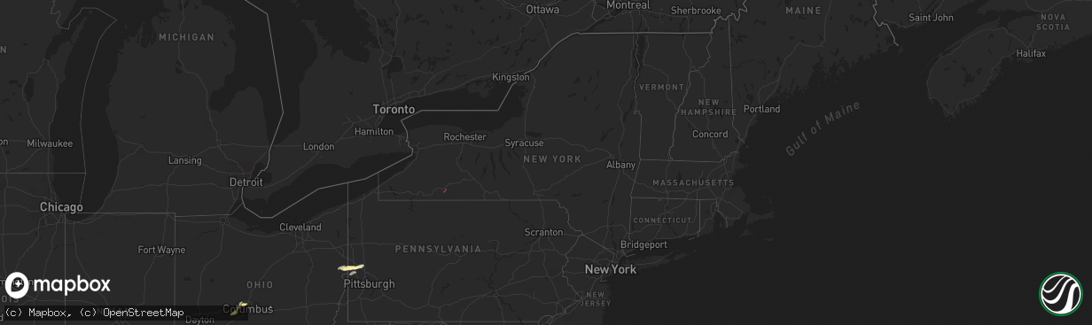 Hail map in New York on September 6, 2024