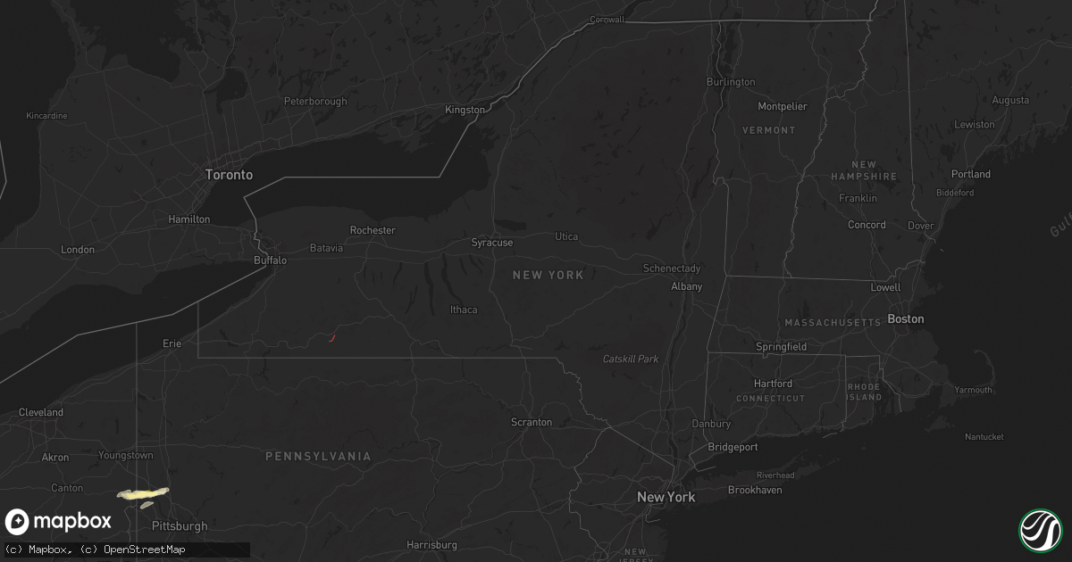 Hail map in New York on September 6, 2024