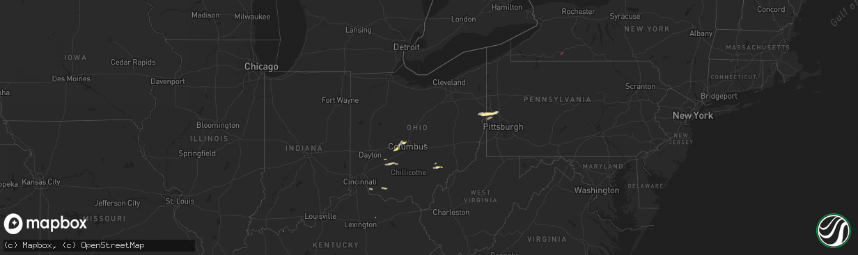 Hail map in Ohio on September 6, 2024