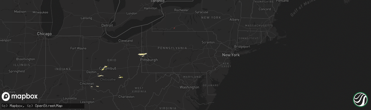 Hail map in Pennsylvania on September 6, 2024