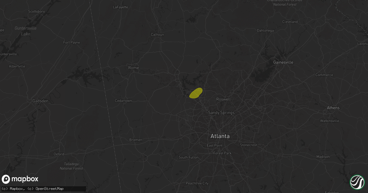 Hail map in Acworth, GA on September 6, 2025