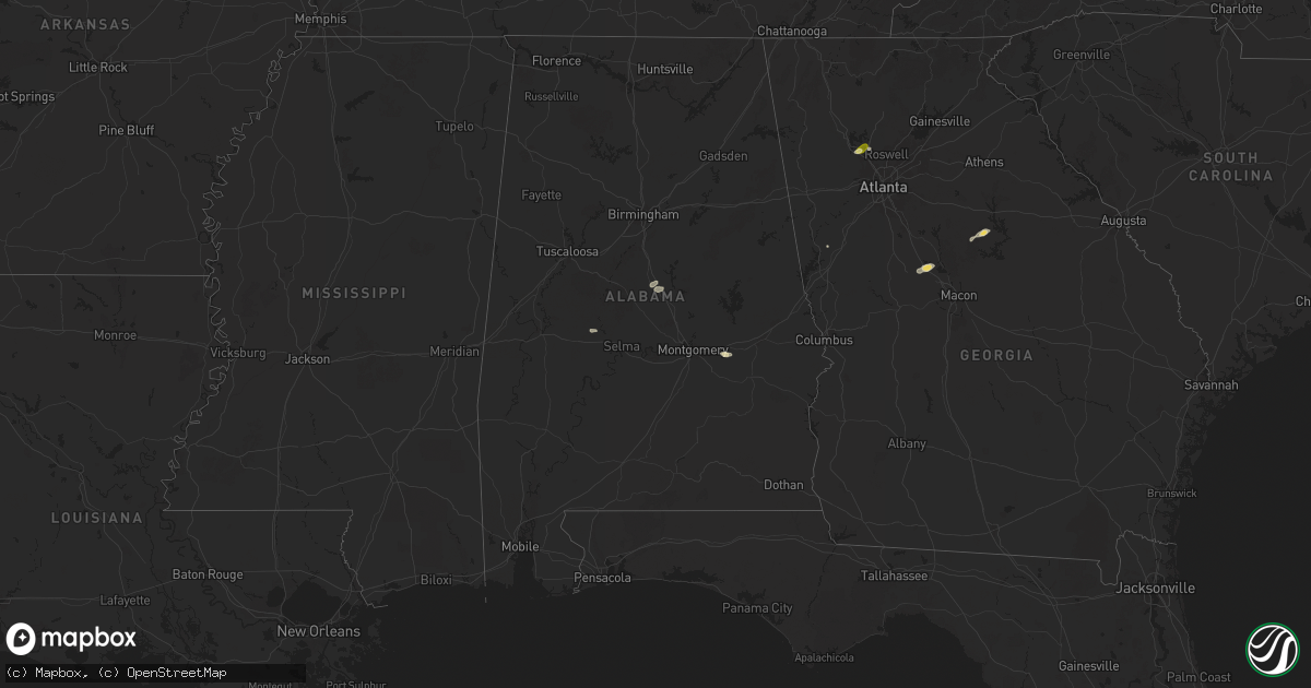 Hail map in Alabama on September 6, 2025