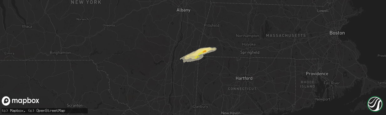 Hail map in Ancramdale, NY on September 6, 2025