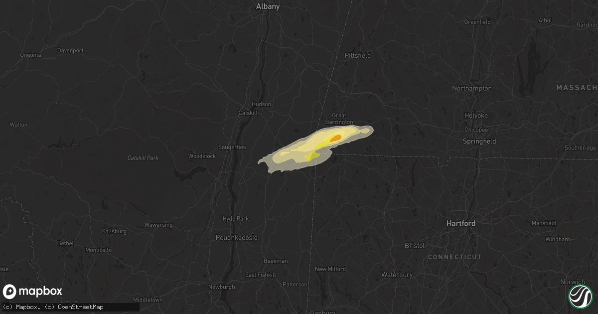 Hail map in Ancramdale, NY on September 6, 2025