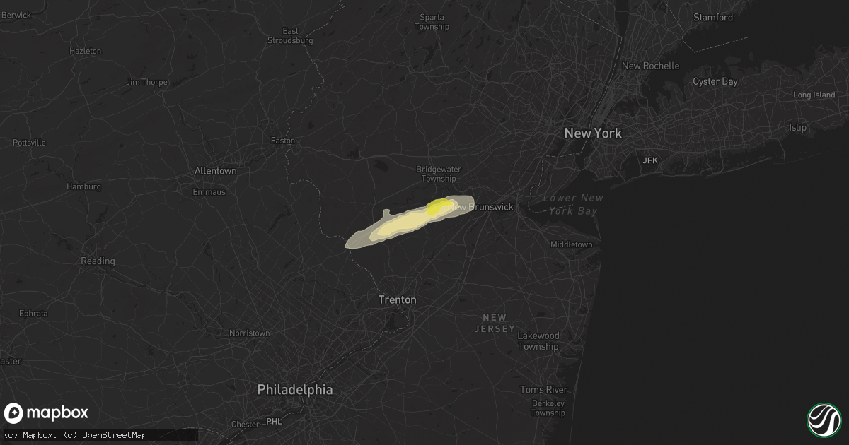 Hail map in Belle Mead, NJ on September 6, 2025