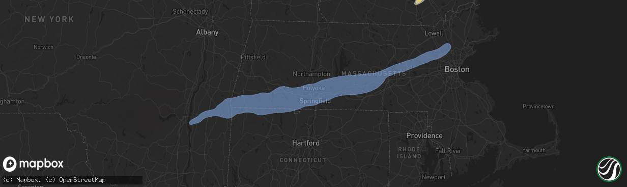Hail map in Chicopee, MA on September 6, 2025