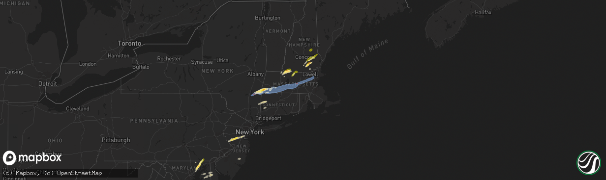Hail map in Connecticut on September 6, 2025
