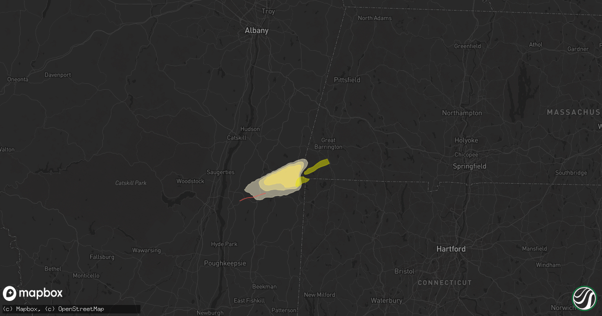 Hail map in Copake Falls, NY on September 6, 2025