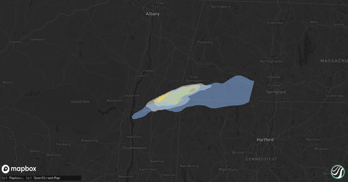 Hail map in Copake, NY on September 6, 2025
