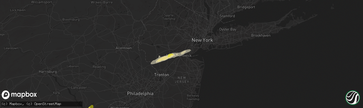 Hail map in Edison, NJ on September 6, 2025