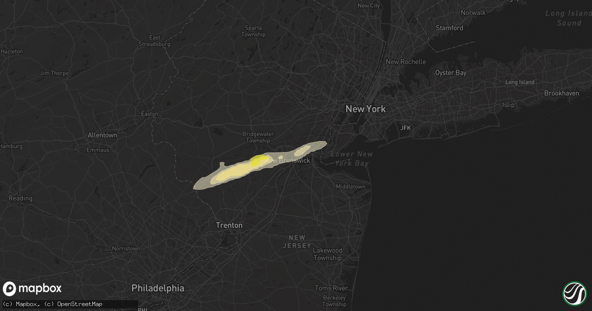 Hail map in Edison, NJ on September 6, 2025