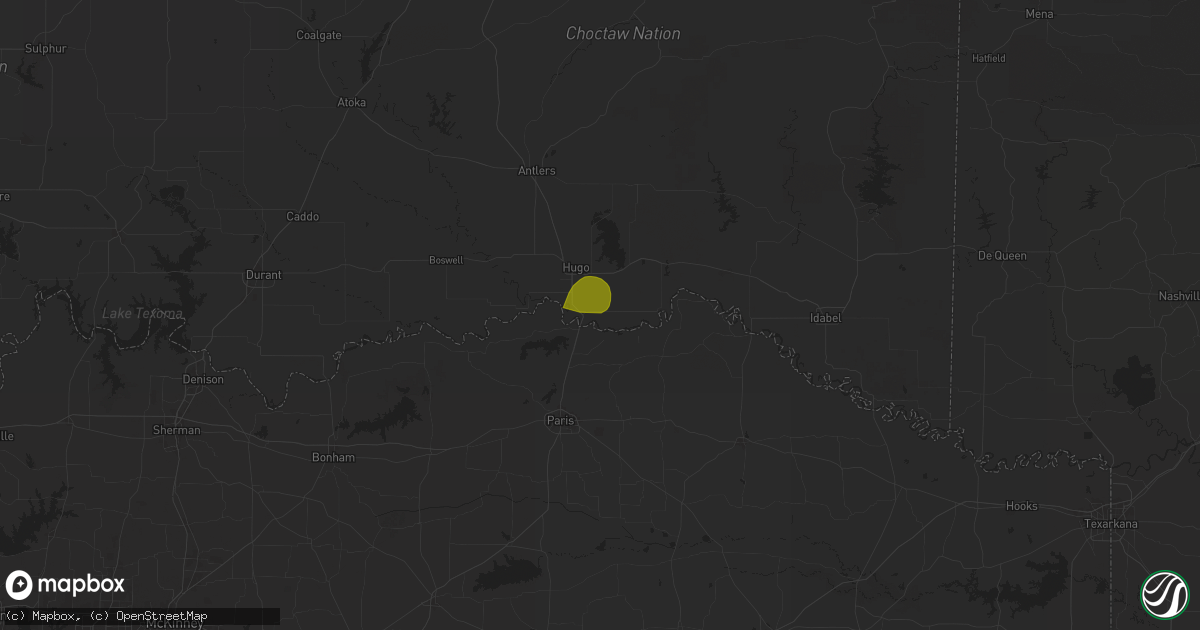 Hail map in Grant, OK on September 6, 2025
