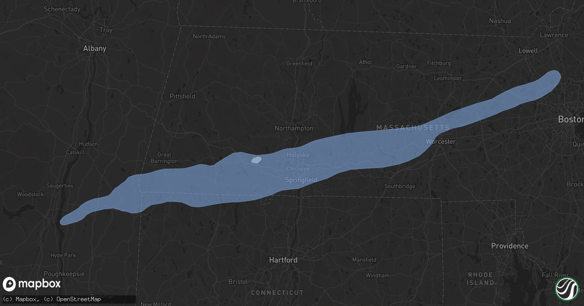 Hail map in Holyoke, MA on September 6, 2025