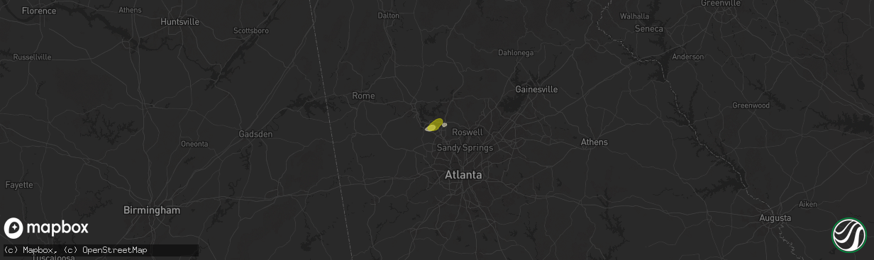 Hail map in Kennesaw, GA on September 6, 2025