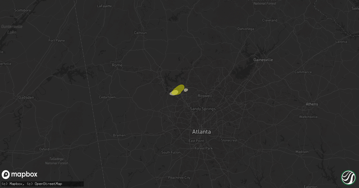 Hail map in Kennesaw, GA on September 6, 2025