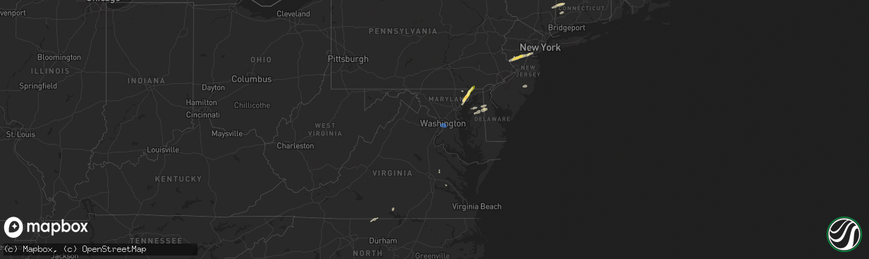 Hail map in Maryland on September 6, 2025