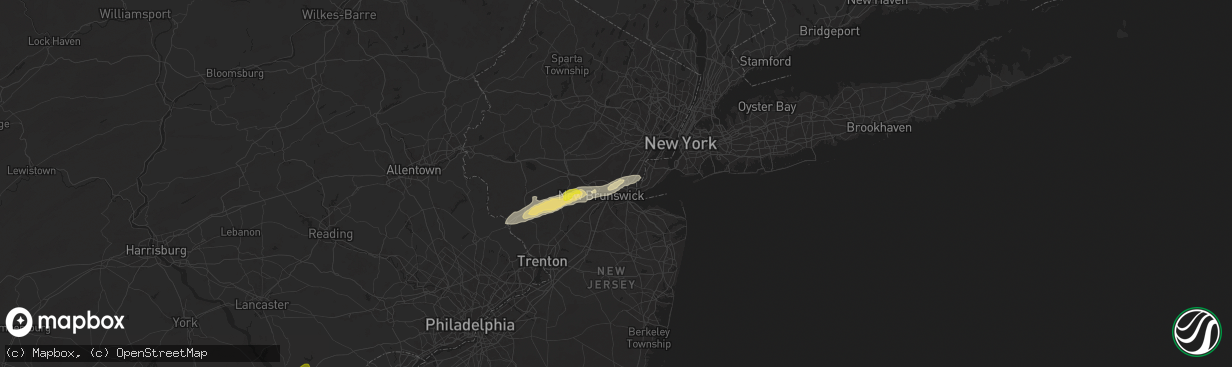 Hail map in Metuchen, NJ on September 6, 2025