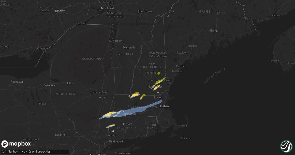 Hail map in New Hampshire on September 6, 2025