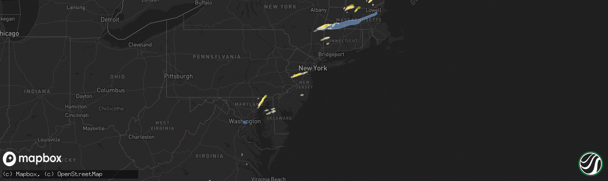 Hail map in New Jersey on September 6, 2025