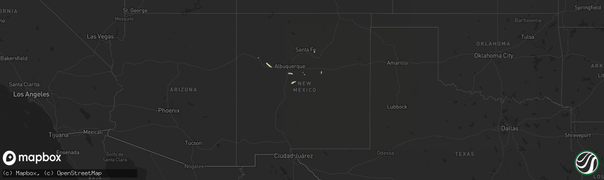 Hail map in New Mexico on September 6, 2025
