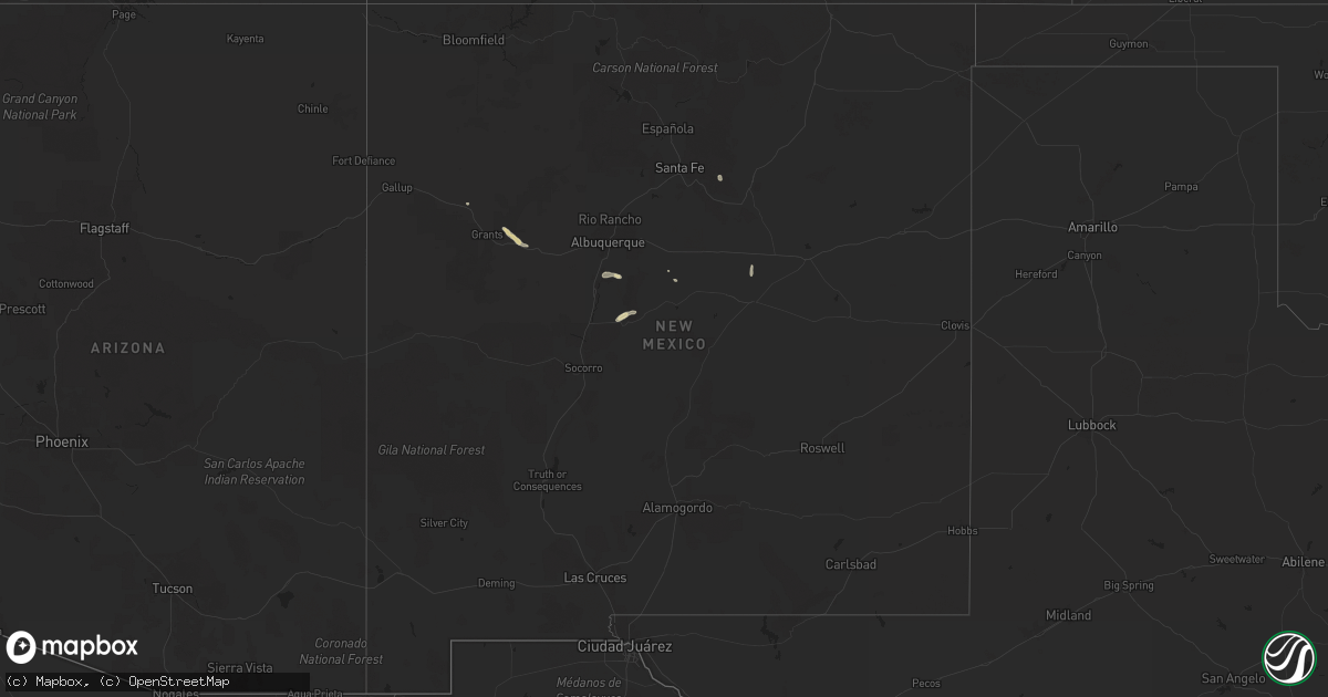 Hail map in New Mexico on September 6, 2025