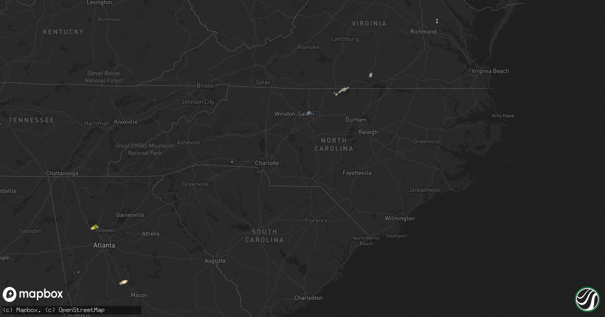 Hail map in North Carolina on September 6, 2025