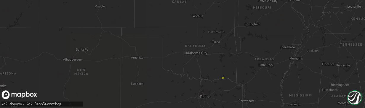 Hail map in Oklahoma on September 6, 2025