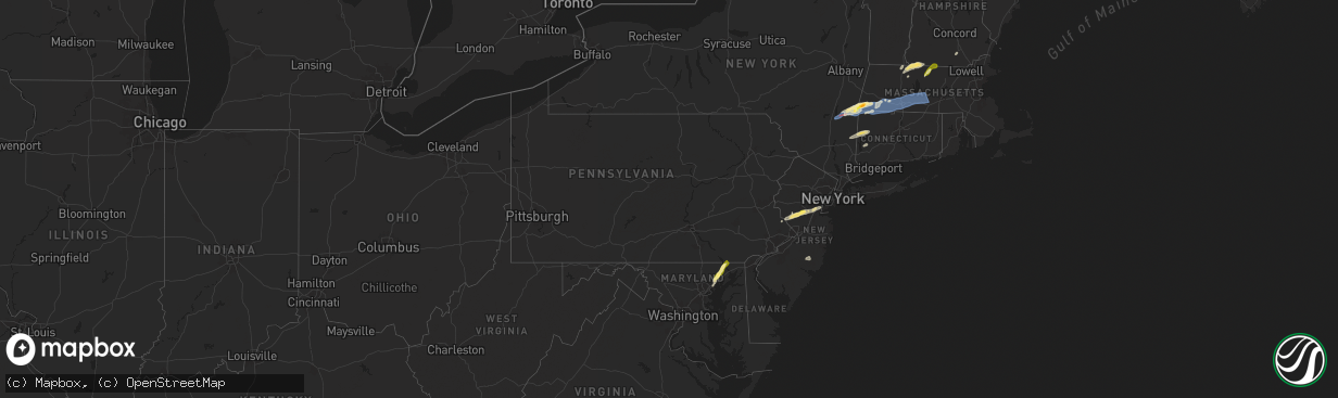 Hail map in Pennsylvania on September 6, 2025