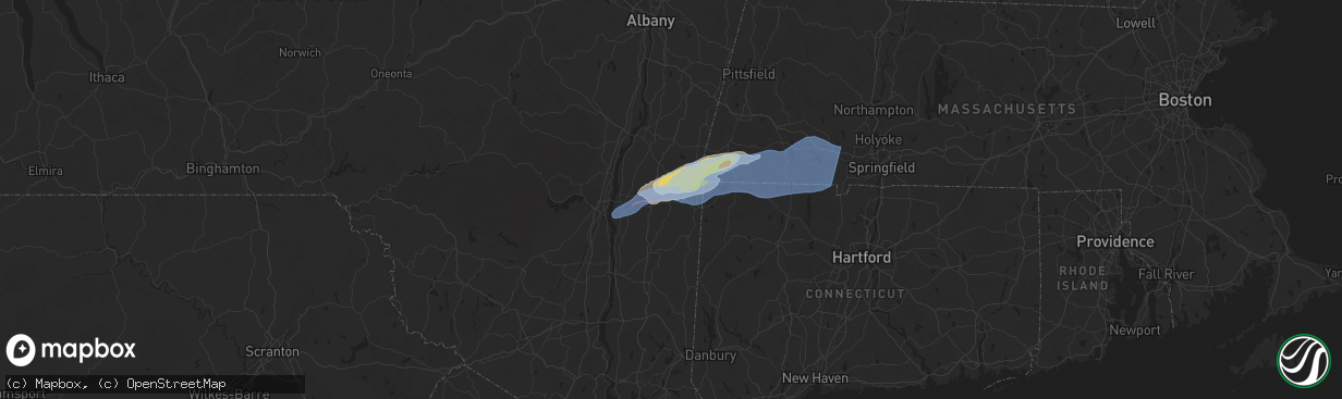 Hail map in Pine Plains, NY on September 6, 2025