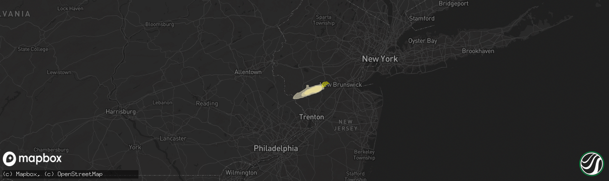 Hail map in Ringoes, NJ on September 6, 2025