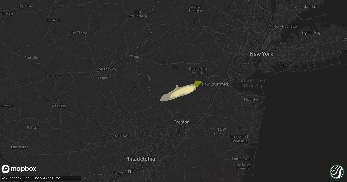 Hail map in Ringoes, NJ on September 6, 2025