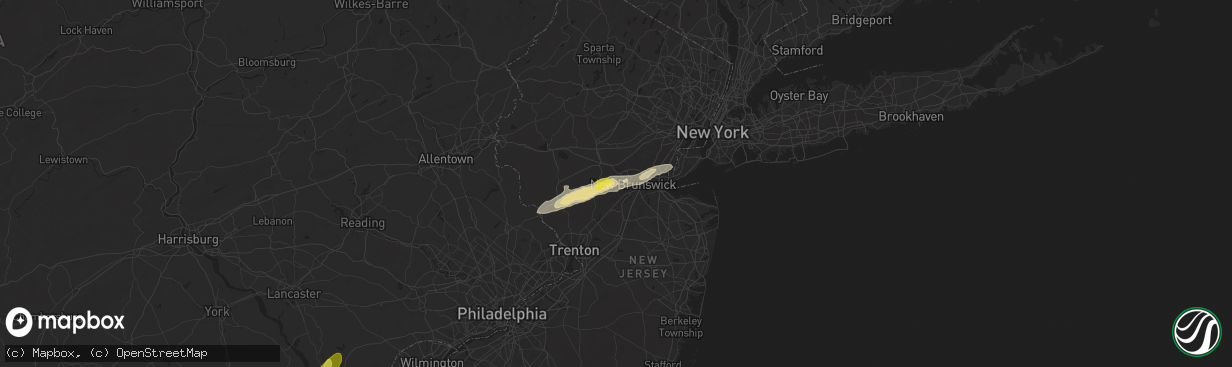 Hail map in Somerset, NJ on September 6, 2025