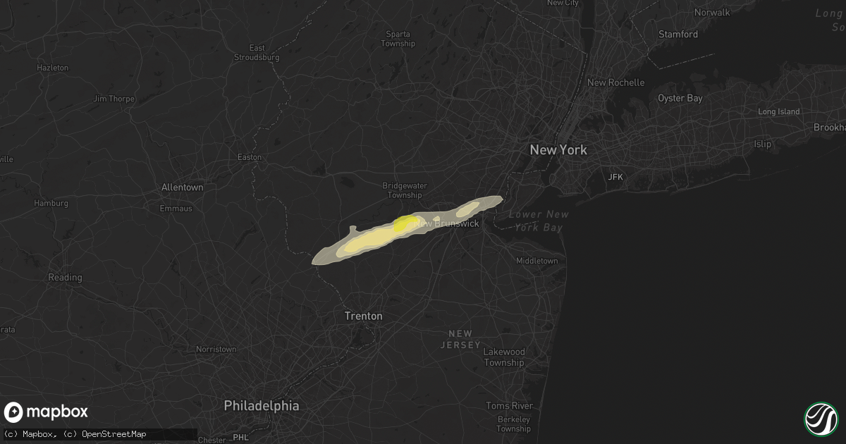Hail map in Somerset, NJ on September 6, 2025