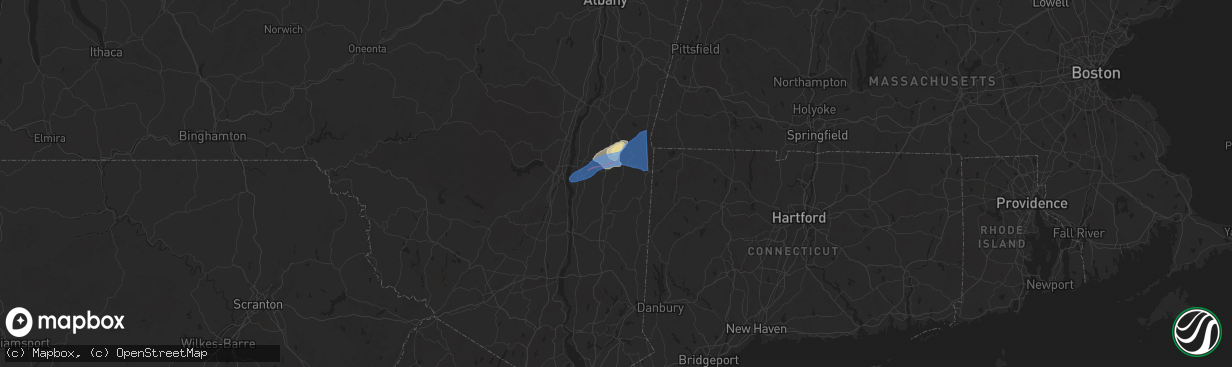 Hail map in Stanfordville, NY on September 6, 2025