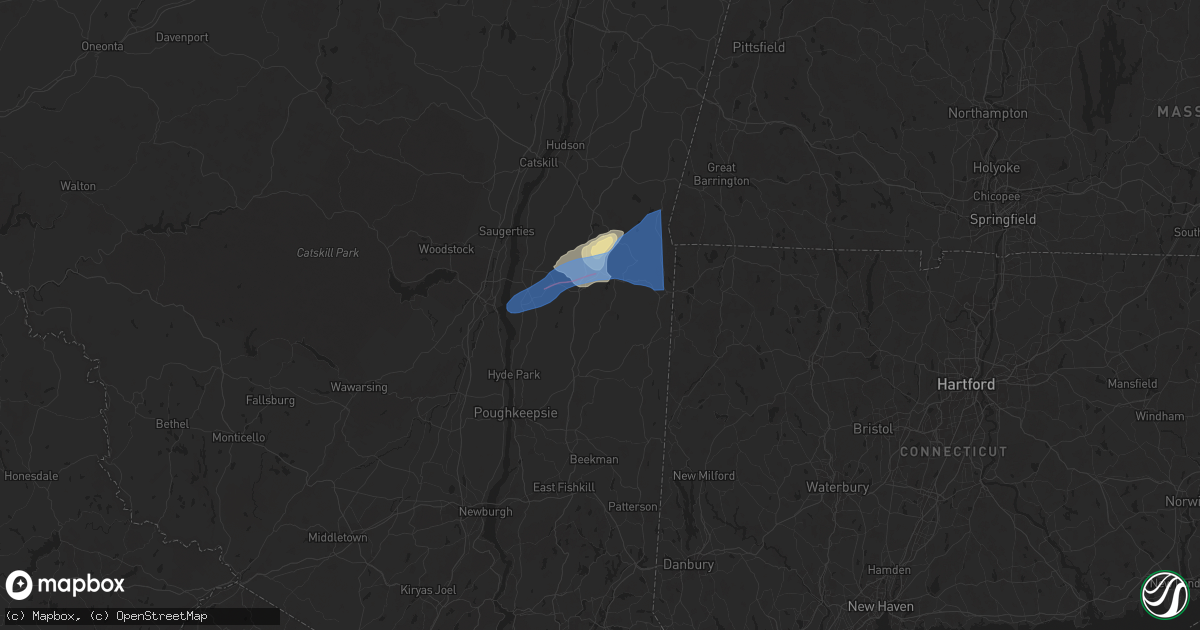 Hail map in Stanfordville, NY on September 6, 2025
