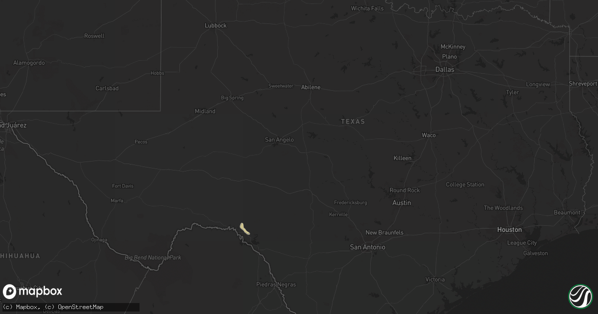 Hail map in Texas on September 6, 2025