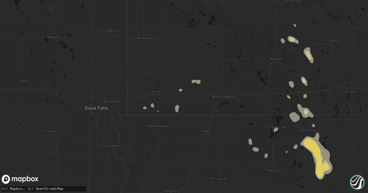 Hail map in Adrian, MN on September 6, 2026