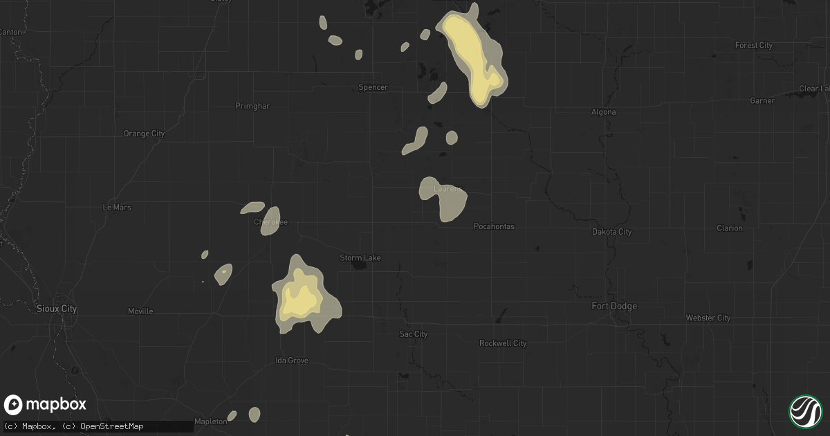 Hail map in Albert City, IA on September 6, 2026