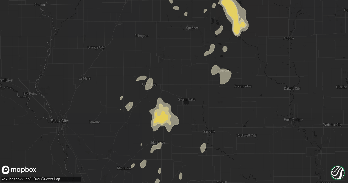 Hail map in Alta, IA on September 6, 2026