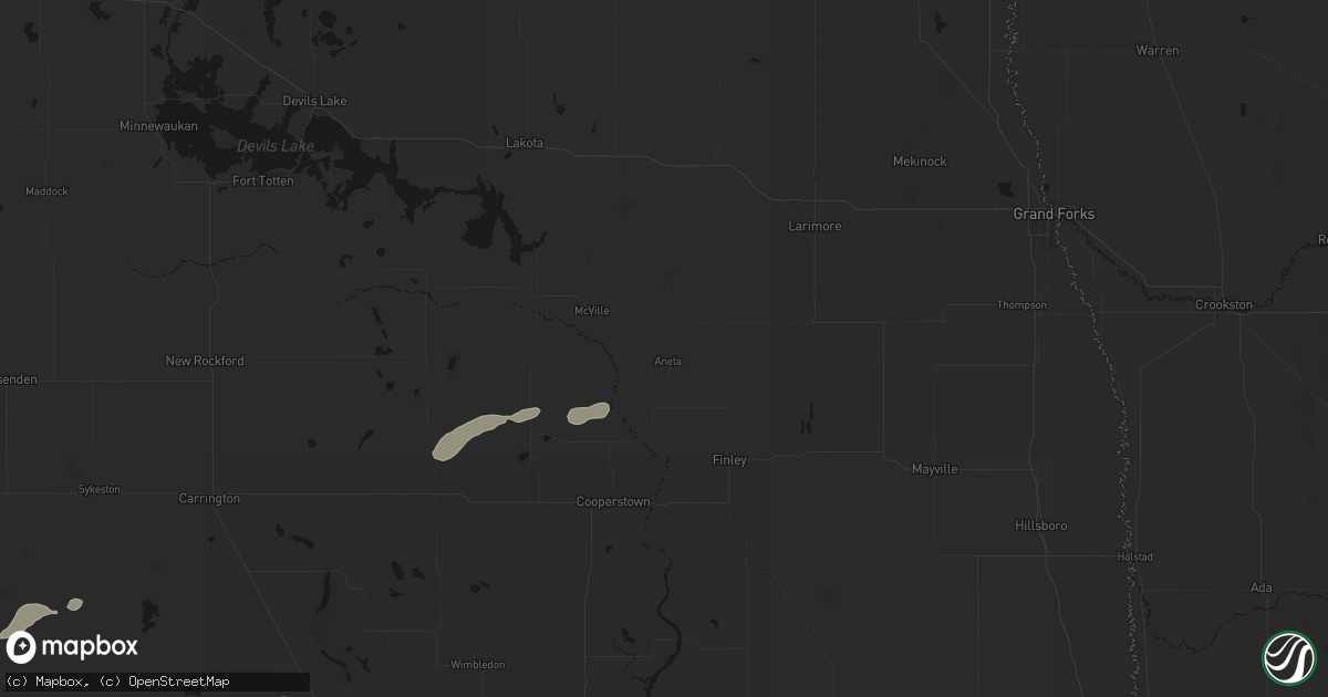Hail map in Aneta, ND on September 6, 2026