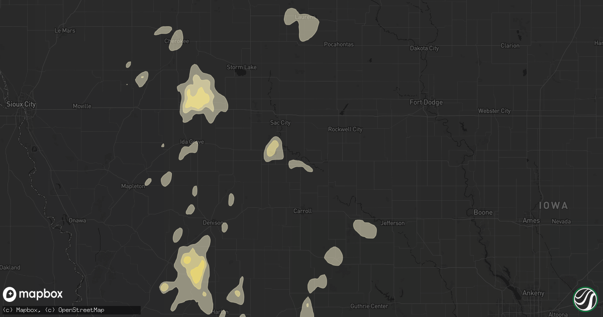 Hail map in Auburn, IA on September 6, 2026
