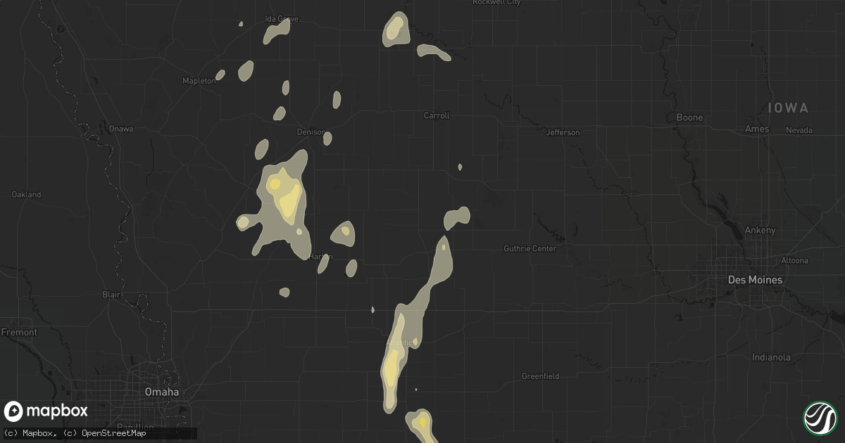 Hail map in Audubon, IA on September 6, 2026