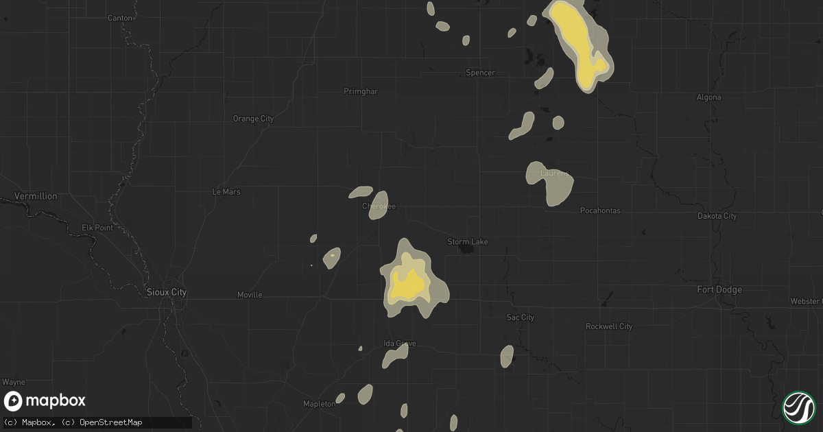 Hail map in Aurelia, IA on September 6, 2026