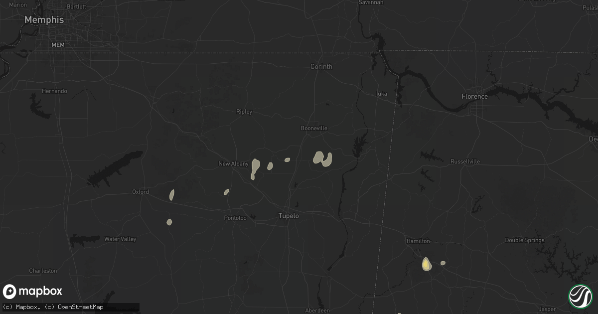 Hail map in Baldwyn, MS on September 6, 2026