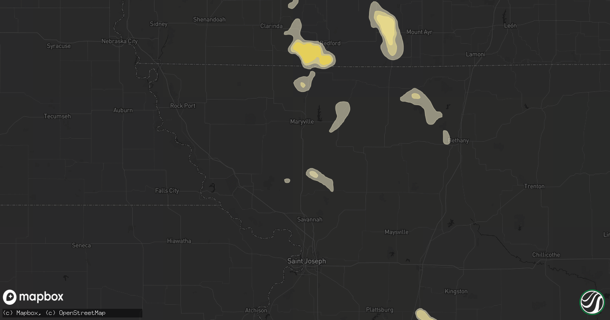 Hail map in Barnard, MO on September 6, 2026