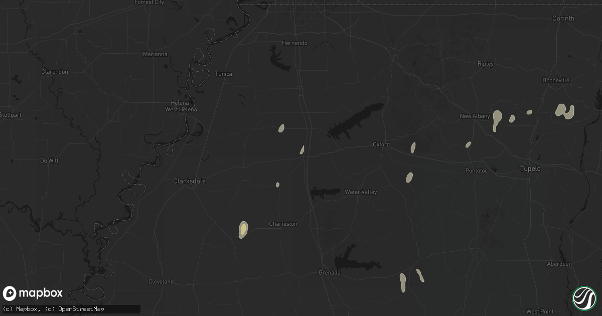 Hail map in Batesville, MS on September 6, 2026