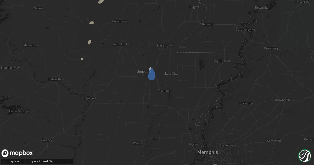 Hail map in Bay, AR on September 6, 2026