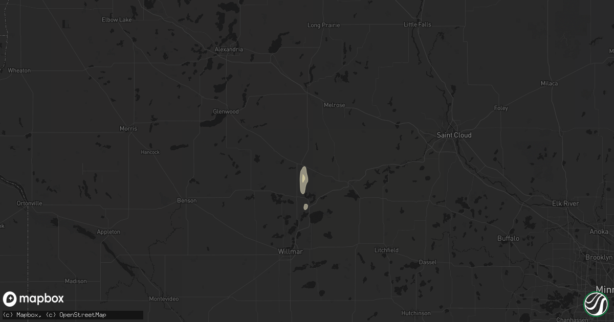 Hail map in Belgrade, MN on September 6, 2026