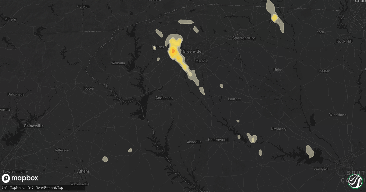 Hail map in Belton, SC on September 6, 2026